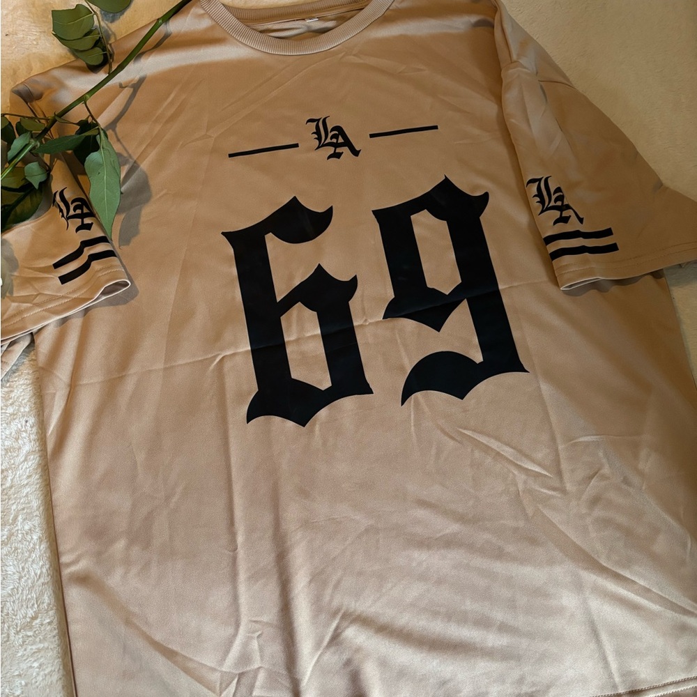 Tan Graphic Men's Shirt NWOT